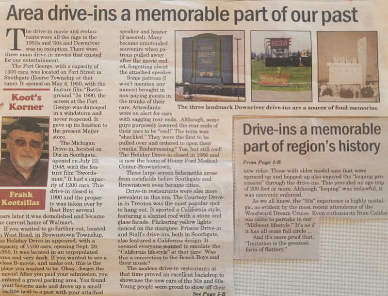 Michigan Drive-In Theatre - From Southgate Historical Society - Aco Blair (newer photo)